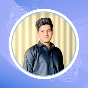 Blue and White Clean Modern Potrait LinkedIn Profile Picture